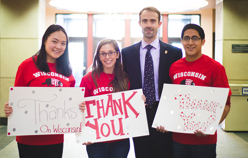 Noe Vital Jr. (BBA ‘15) with FranÇois Ortalo-Magné Albert O. Nicholas Dean of the Wisconsin School of Business