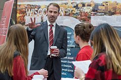 Students with Dean Thanking Badgers