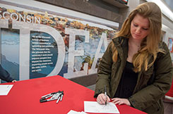 Student Thanking a Badgers