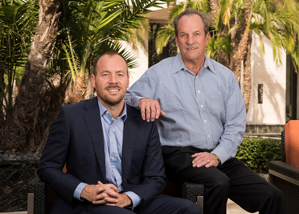 Tom Stevens with his son Matt