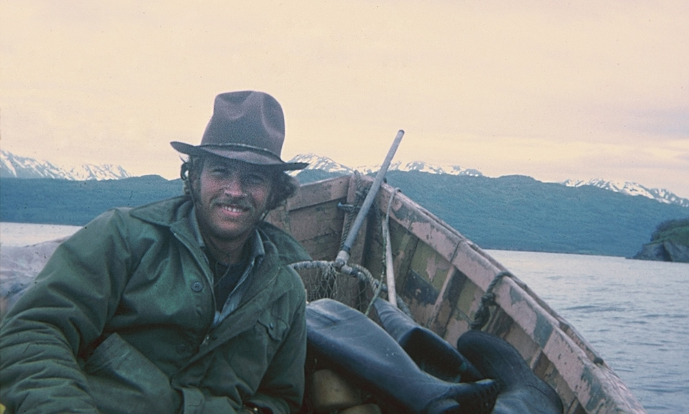 Tom Stevens on his salmon fishing boat in Alaska