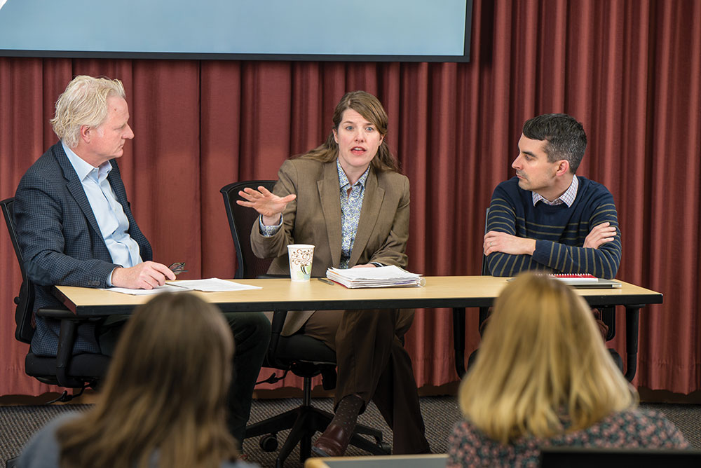 Kristin Branch, director of business analytics and the A.C. Nielsen Center for Marketing Research, leads a panel discussion