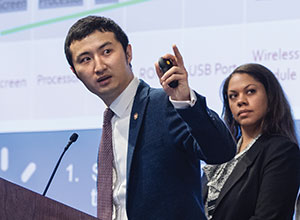 UW School of Business student giving a presenation