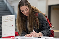 Student Thanking a Badger