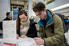 Student Thanking a Badger