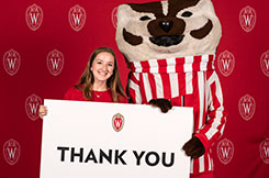 Student Thanking a Badger