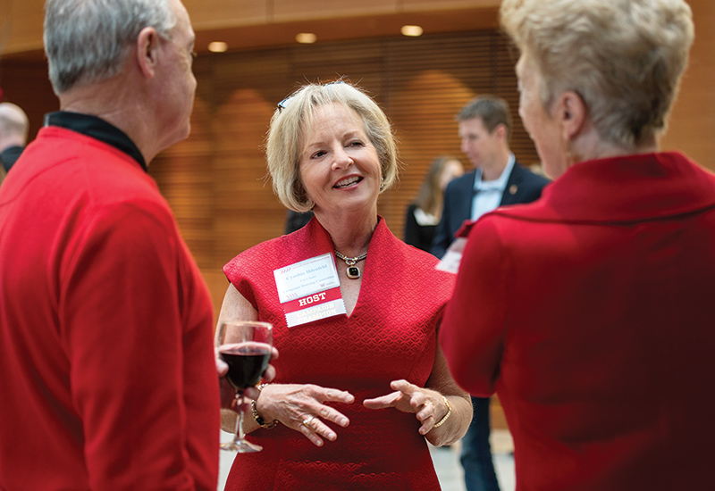 Ihlenfeld talks heart-to-heart
                                         with alumni at the School’s Share the Inspiration kick-off event.
