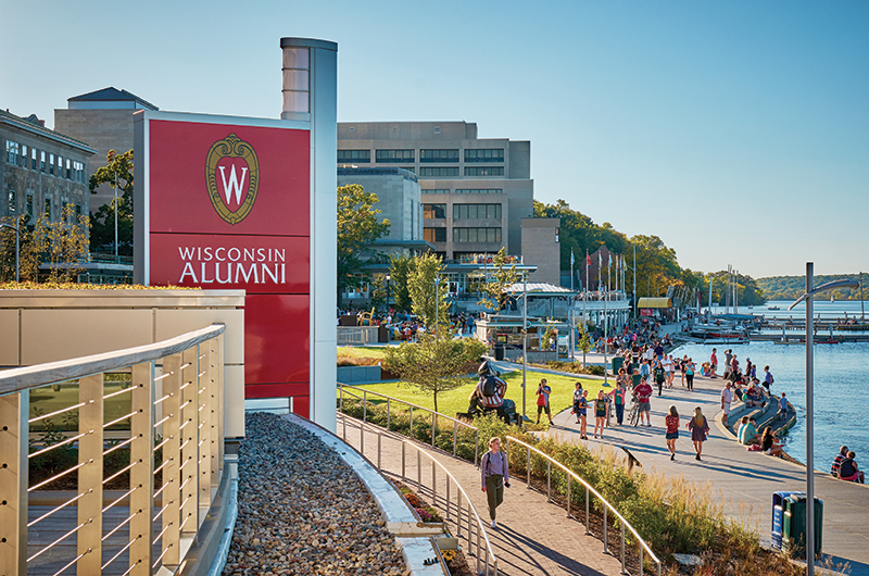 Alumni Park, which opened this fall between the Red Gym and the Memorial Union