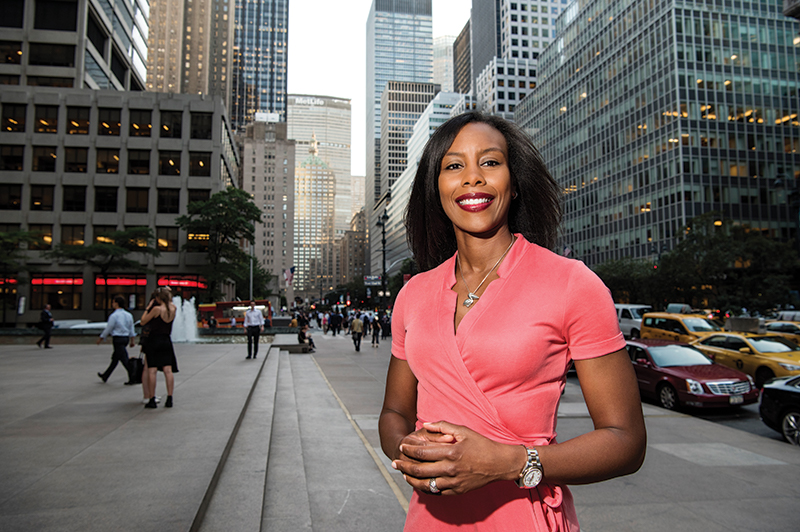 Portrait of Shawana McGee, vice president of Colony NorthStar, in downtown New York