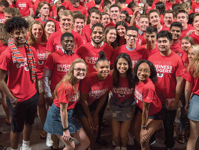 Business Badgers gather in Grainger Hall for their BBA induction