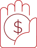 hand holding a coin icon
