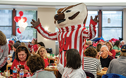 Bucky Badger at the Homecoming Bash