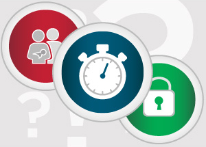 icons of a stopwatch, couple with newborn, lock