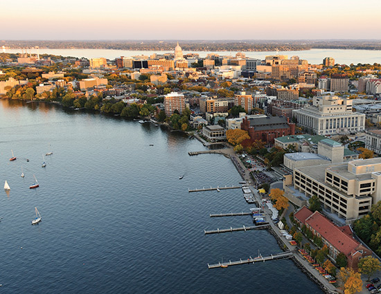 Aerial view of Madison, Wisconsin